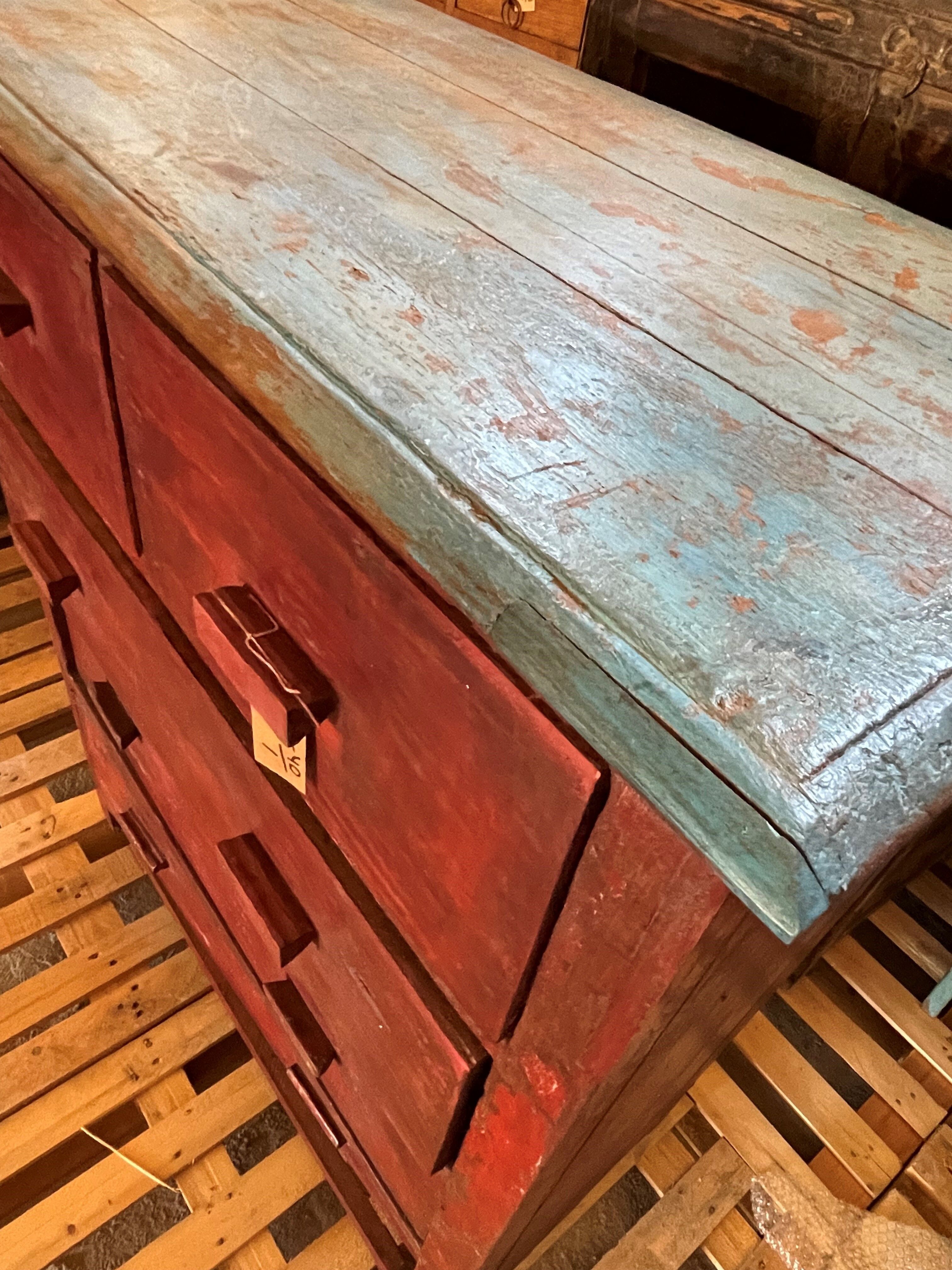 Antique teak chest of drawers