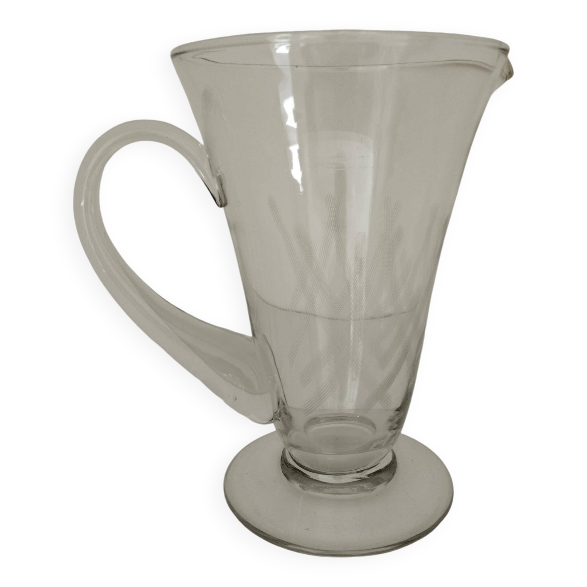 Elegant jug - carafe from the Manufacture Royale in Bayel crystals - 1950 - Midcentury - Vintage