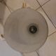 Lampe vintage laiton et opaline blanche