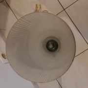 Lampe vintage laiton et opaline blanche