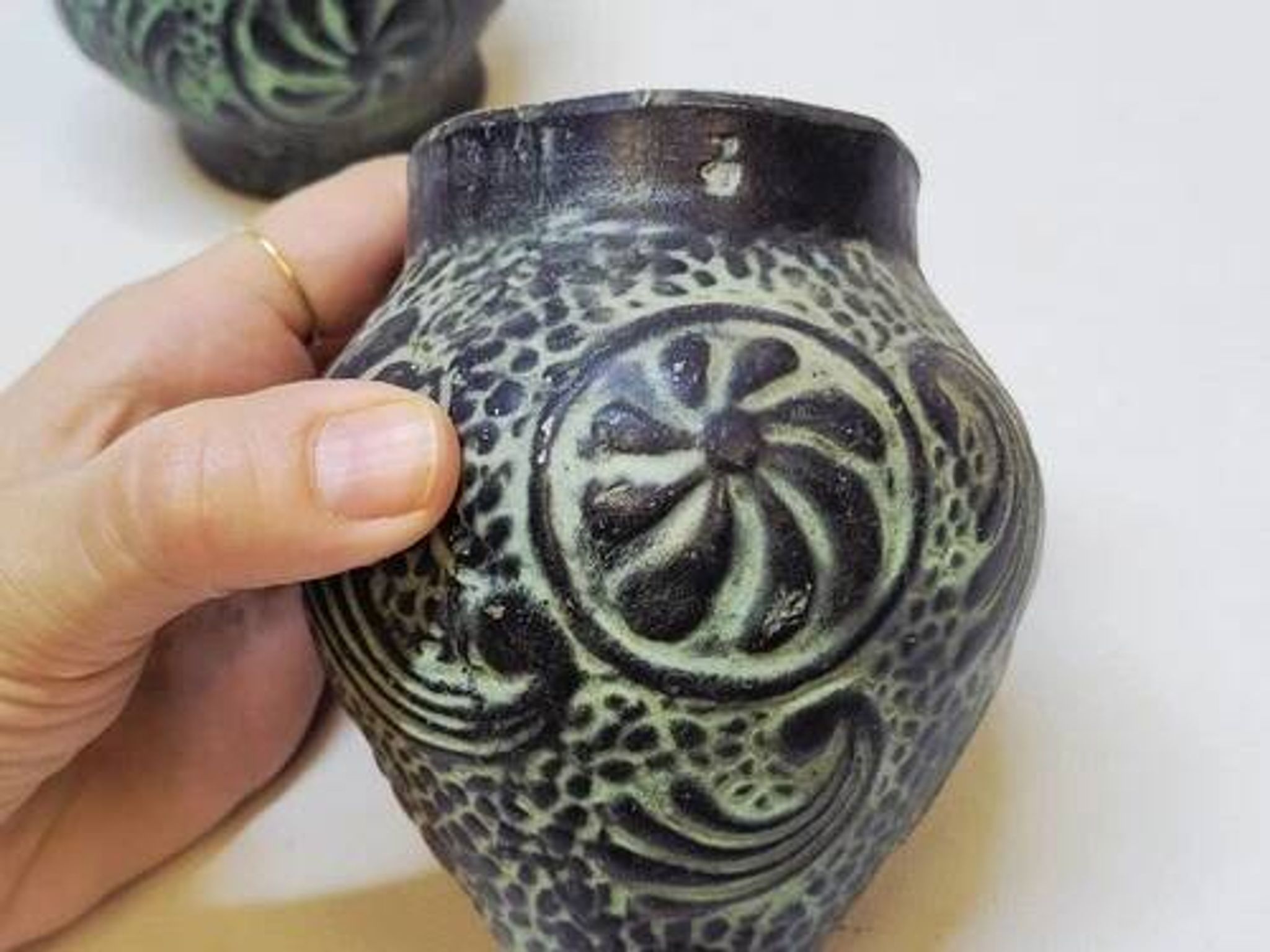 Pair of Small Decorative Vases in Terracotta, Ancient Greek Style