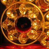 Lampe murale doré, cristaux de verre des années 1960