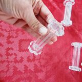 6 repose-couverts en verre massif en forme de colonne