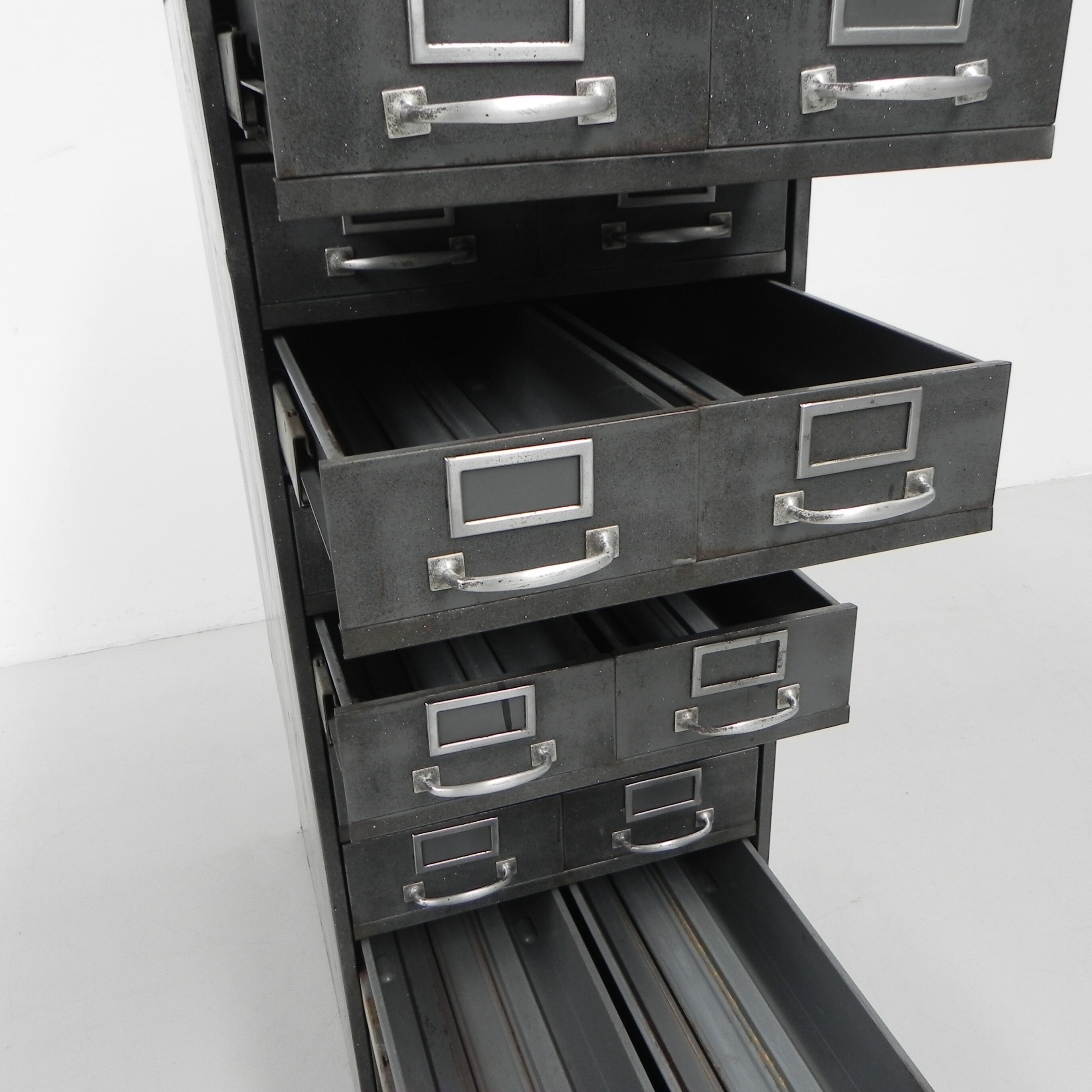 Industrial Steel Chest of Drawers with 20 Drawers