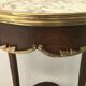 Pedestal table Louis XVI style wood marble brass