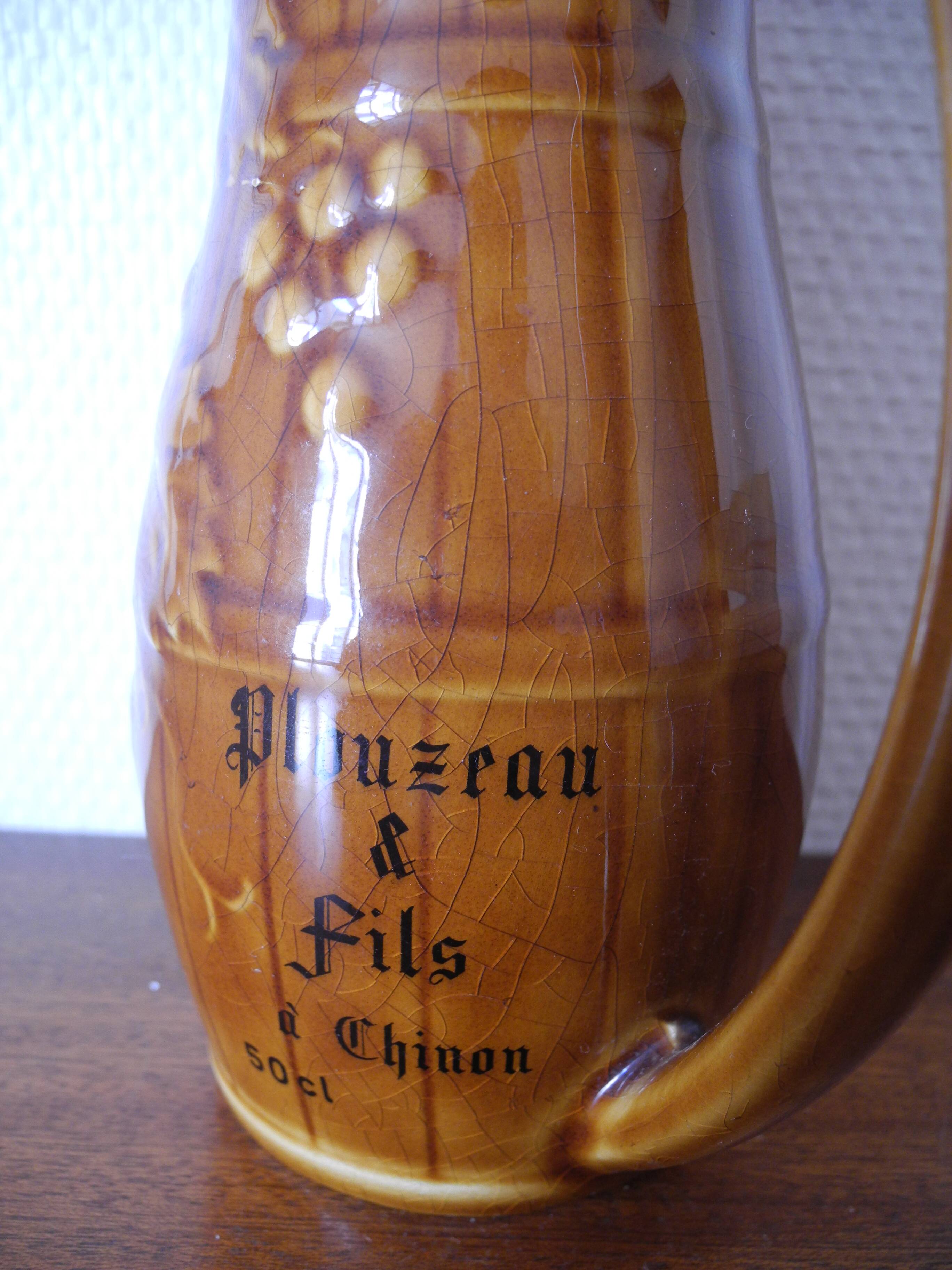 old pitcher Sarreguemines Plouzeau Chinon wine old french pitcher wine