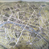 Historic map of Paris in 1864