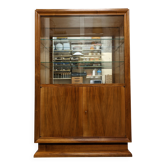 Art Deco style walnut display cabinet, France circa 1950