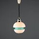 Vintage white glass pendant light, Italian design 1960s-1970s.
