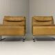 Special lounge chairs chrome & leather 1960’s
