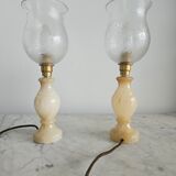 2 marble lamps