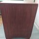 Meuble d'entrée d'appoint console art déco en bois couleur teck et doré