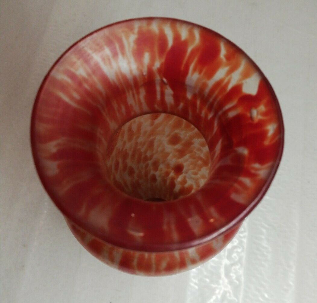 Old glass paste vase h 22.5 cm vintage, decoration, collection