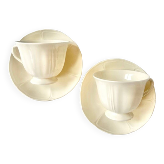 Pair of white porcelain teacups from Wedgwood