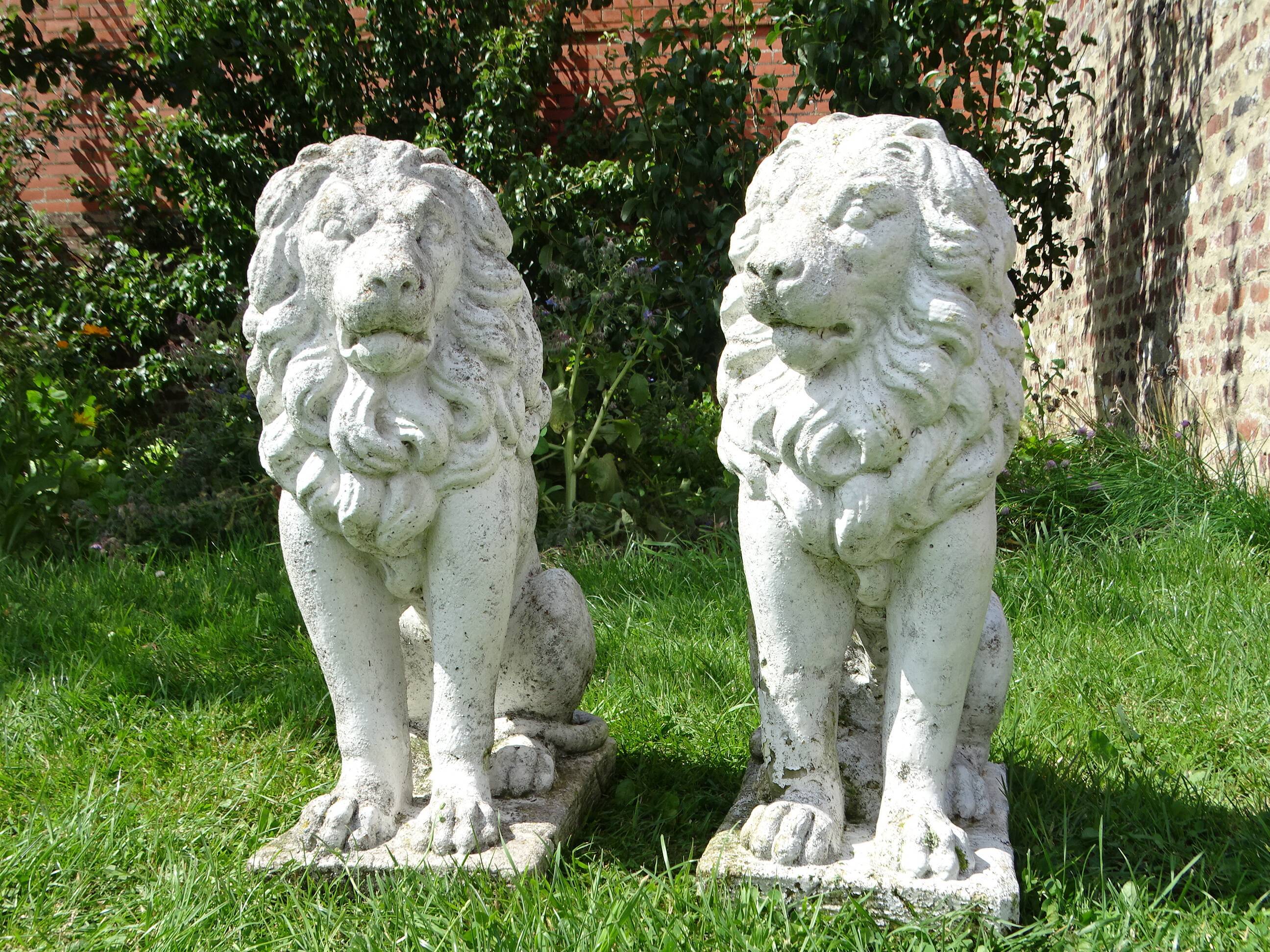 Pair of stone lions