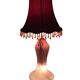 Table lamp with glass base Clichy lampshade 20th century