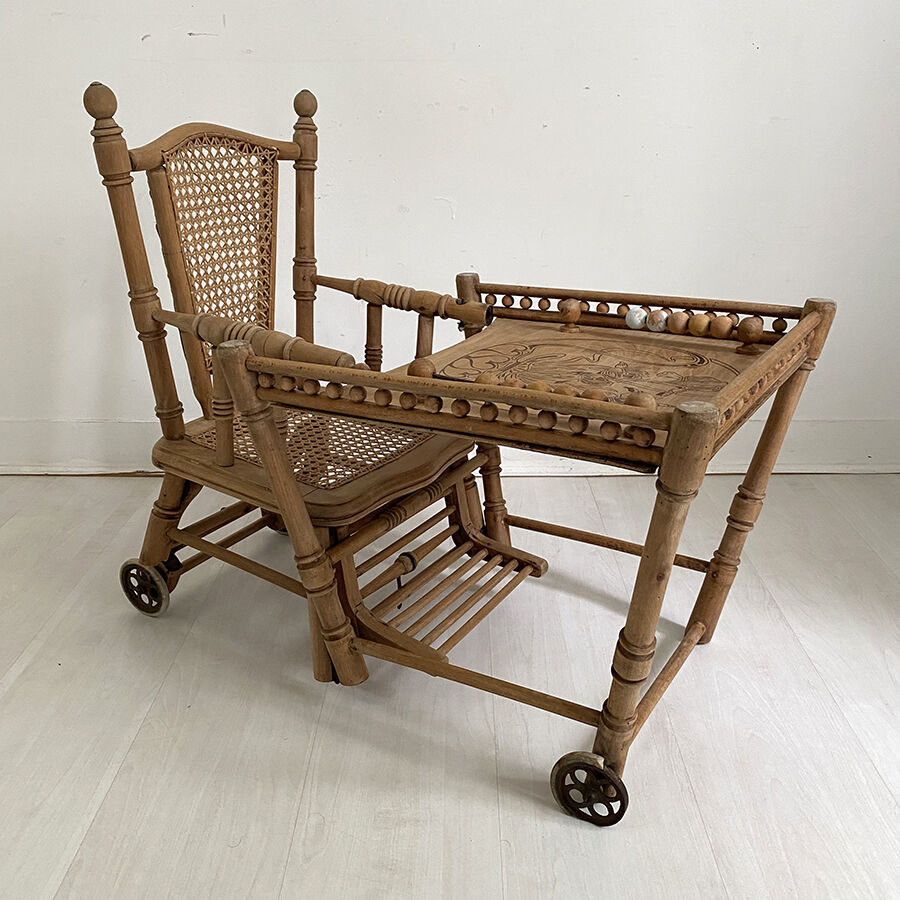Chaise haute enfant vintage 1950