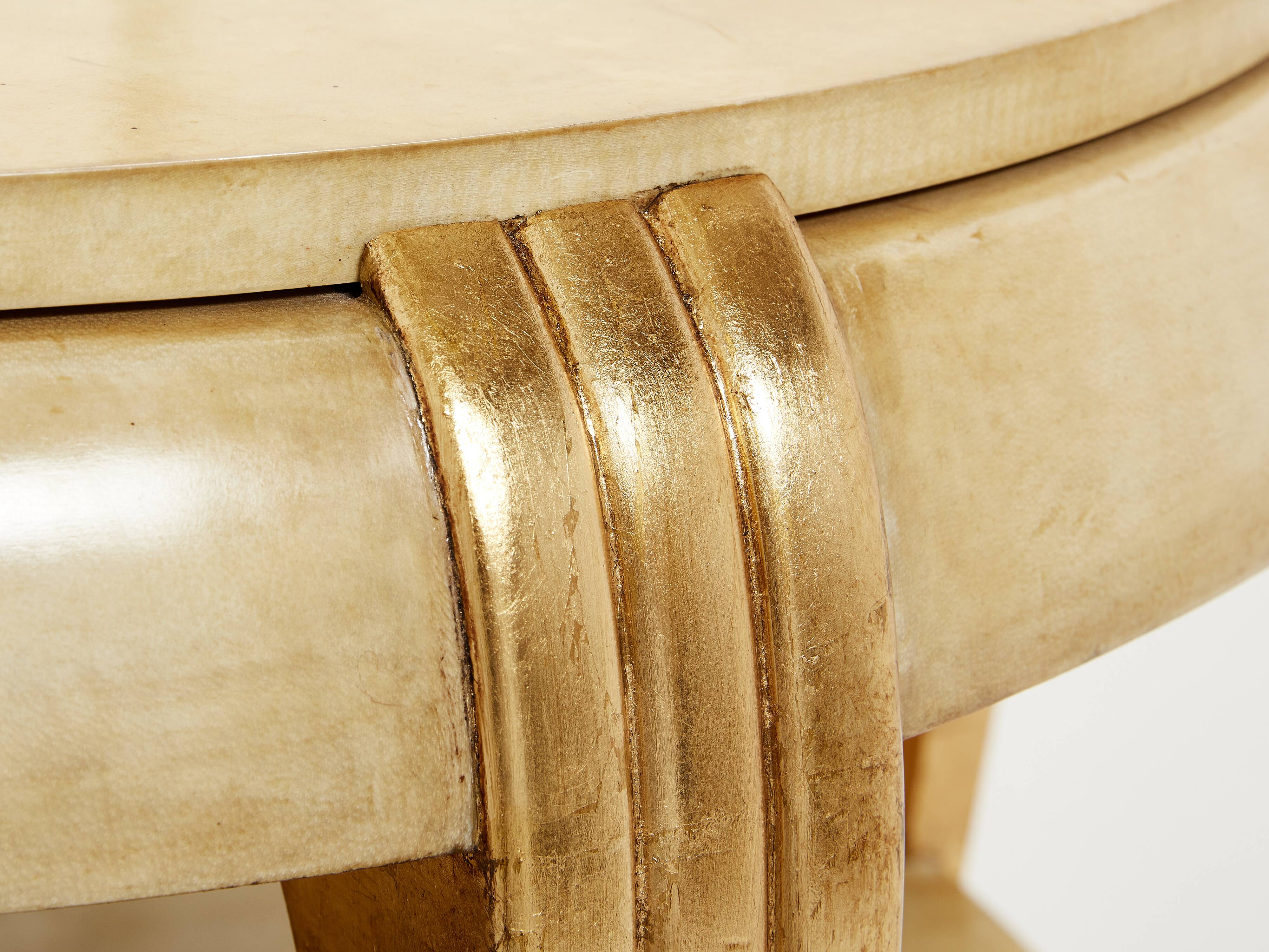 Side table parchment gilding 1930s