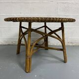 Table basse soleil en rotin