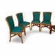Set of six vintage bamboo and rattan dining chairs