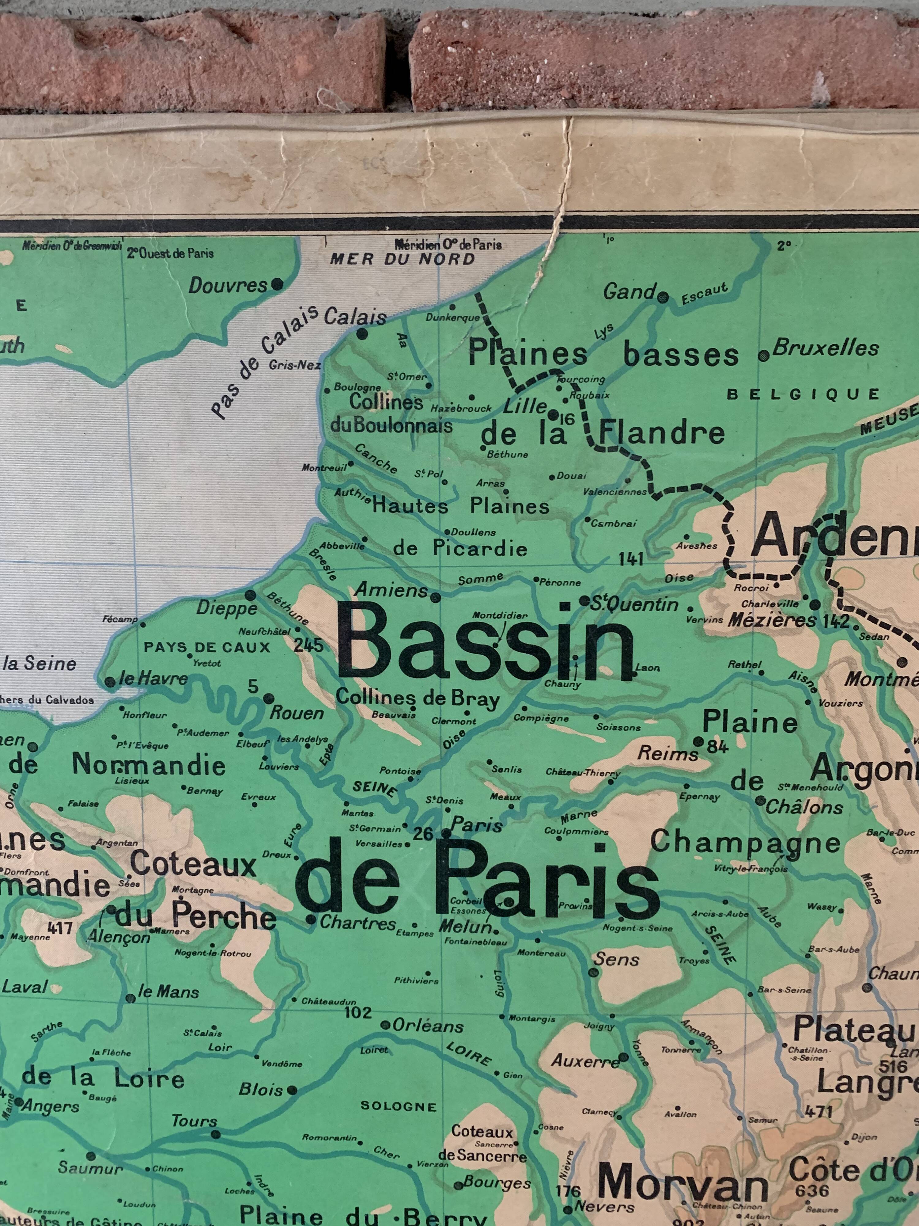 Map France reliefs du sol