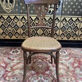 Set of 7 Baumann / Thonet / Fischel caned bistro chairs