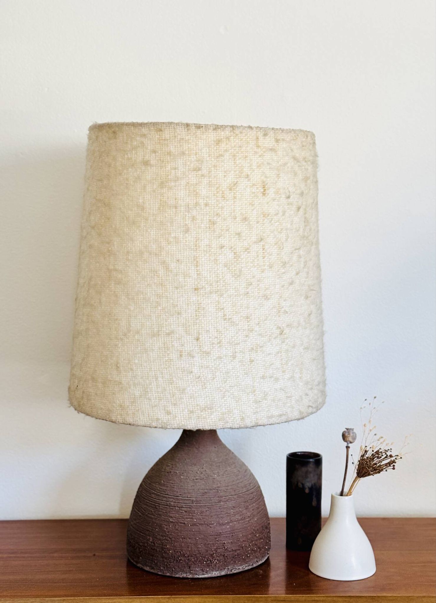 Lampe en céramique brutaliste vintage XL