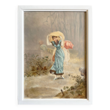 Tableau, huile sur toile "Elégante dans le Parc" par Alexandre Perrin, Académie de peinture de Paris