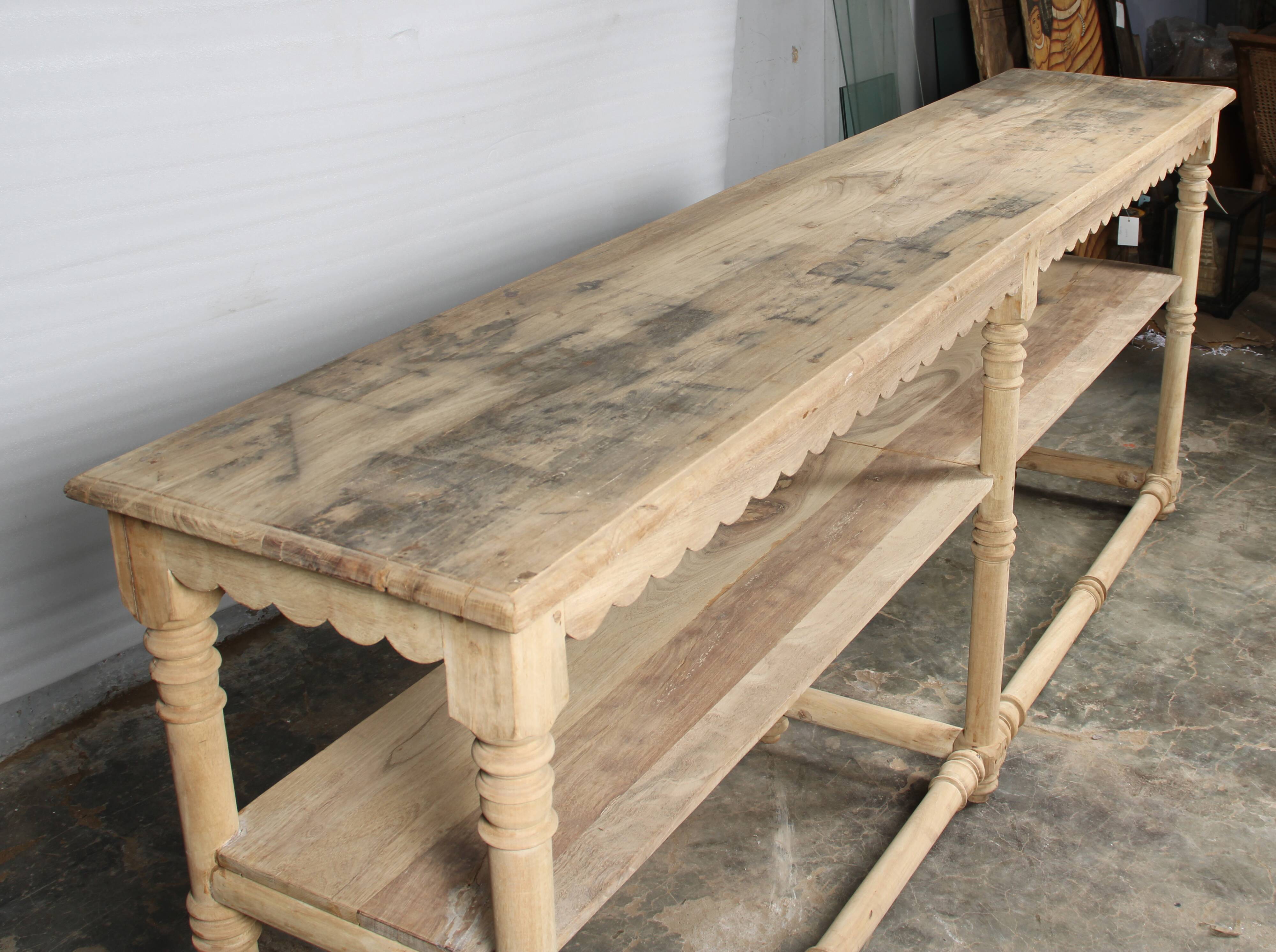 Large console in raw wood