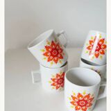 Set of 5 porcelain coffee cups from the 70s - Bavaria Germany