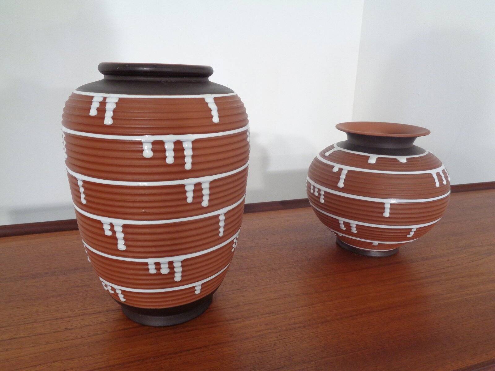 German ceramic vase, 1960s, set of 2