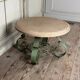 Table basse en fer forgé et marbre beige vers 1930
