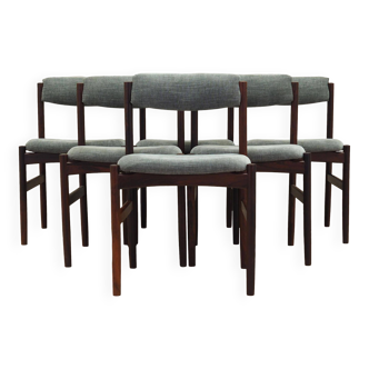 Ensemble de six chaises en palissandre, design danois, années 1960, production : Danemark