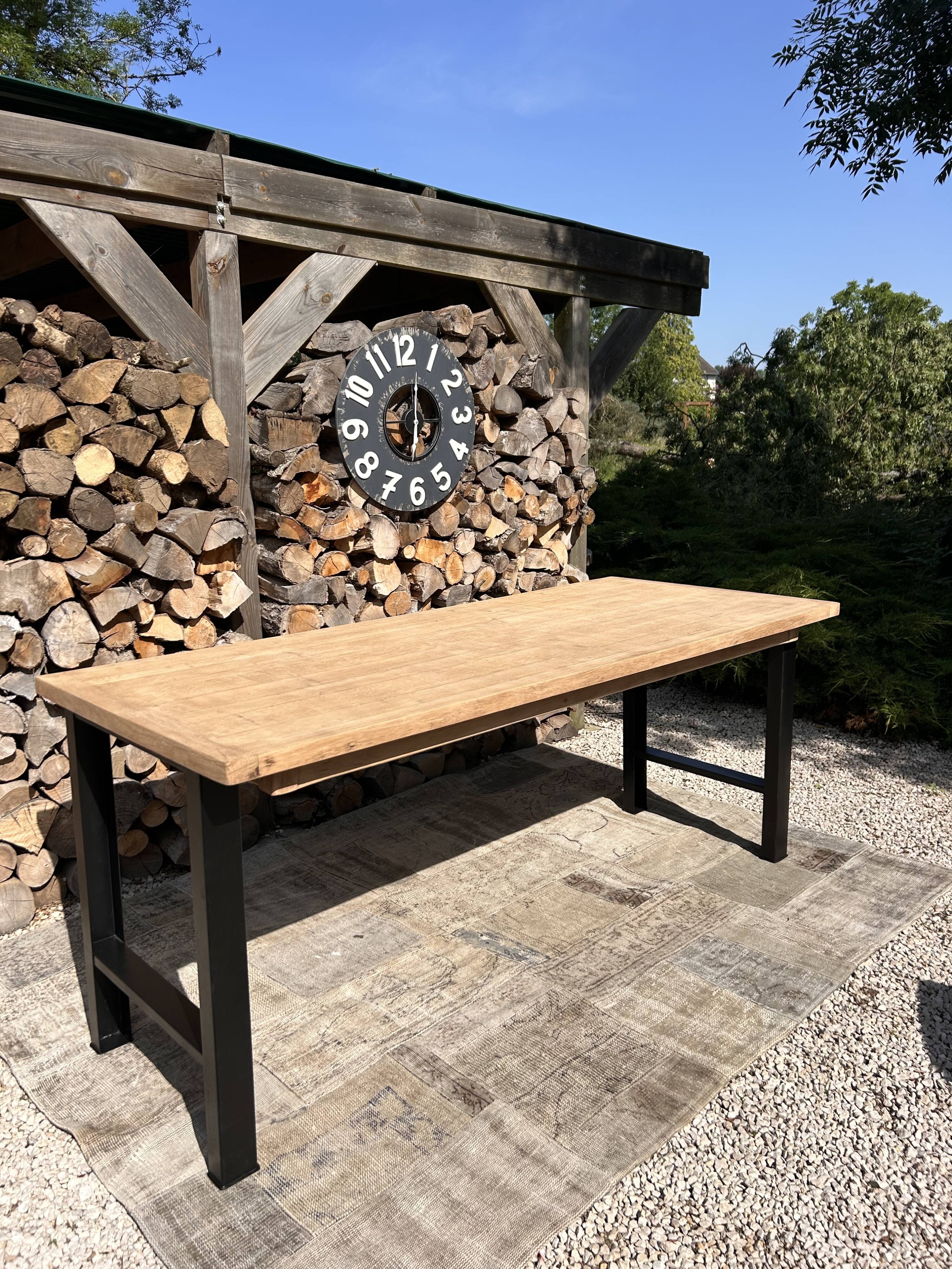 High table, island in wood and metal