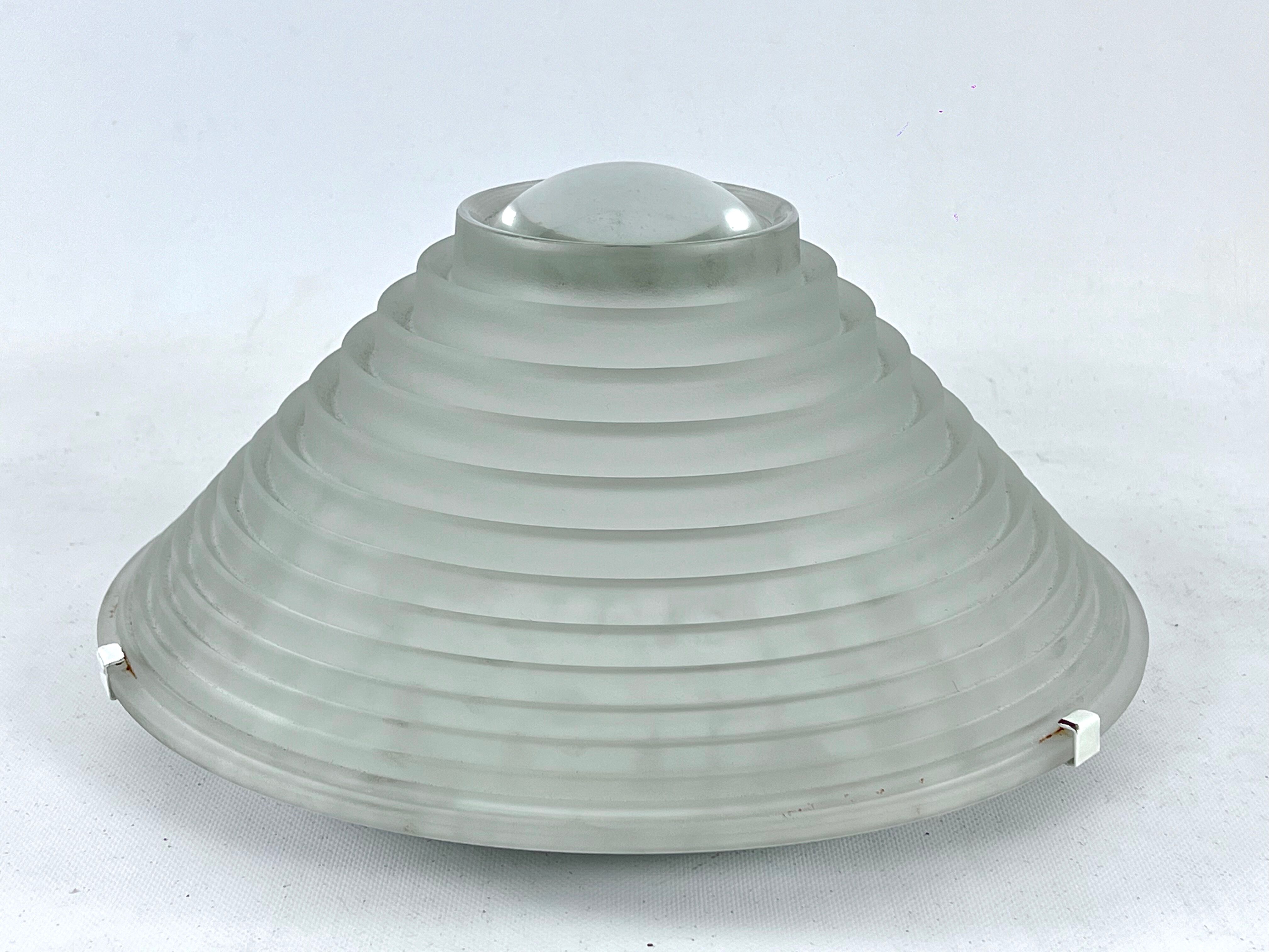Vintage Large Egina 38 ceiling lamp by Angelo Mangiarotti for Artemide. Italy 1970s