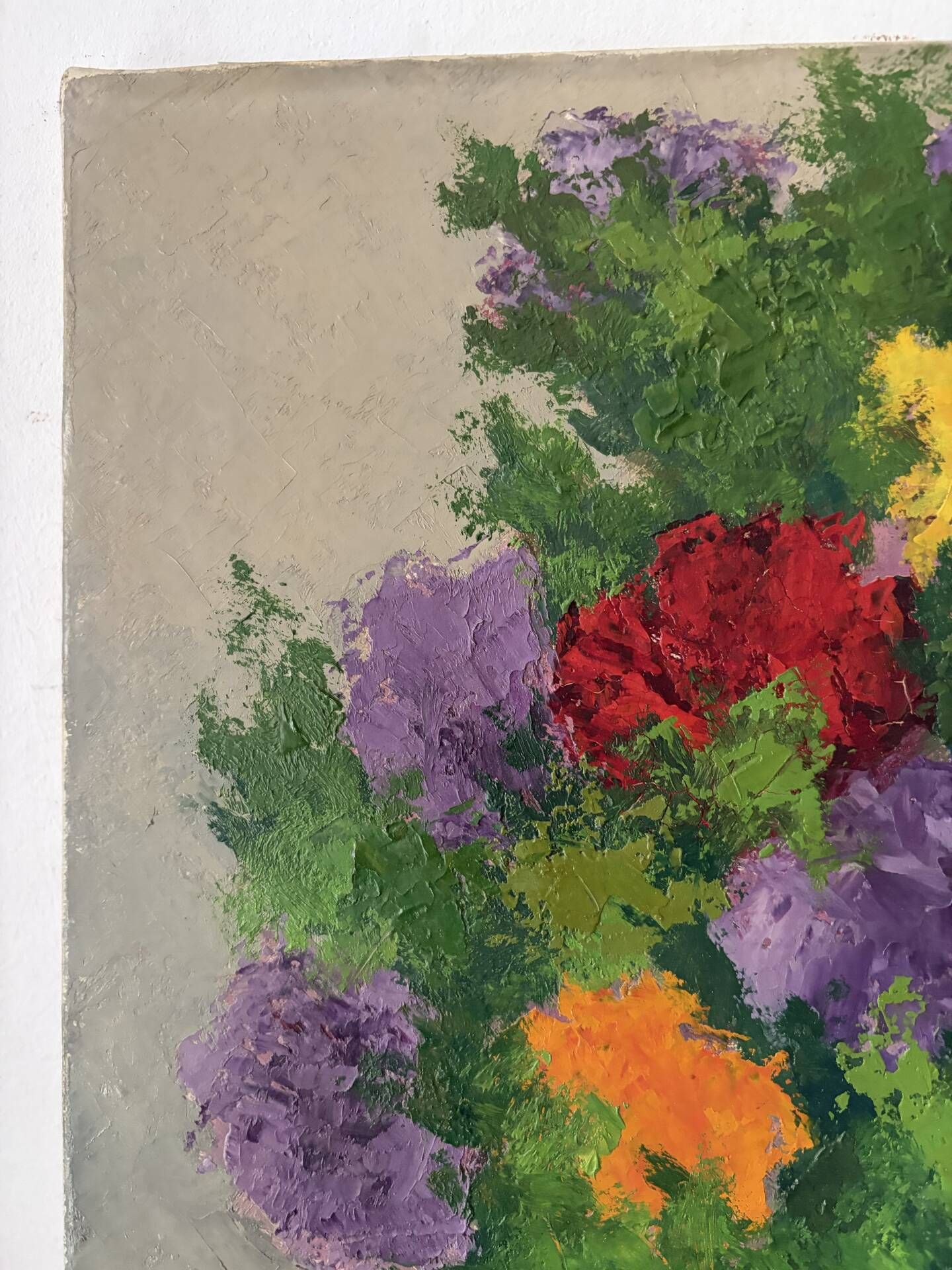 Bouquet in a jug, oil on canvas signed Rondeau 1963