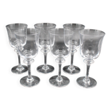 6 wine glasses model Saumur crystal Daum France H = 17 cm