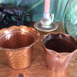 Set de 2 cache pots en cuivre