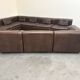 Large leather modular lounge sofa, 1970s