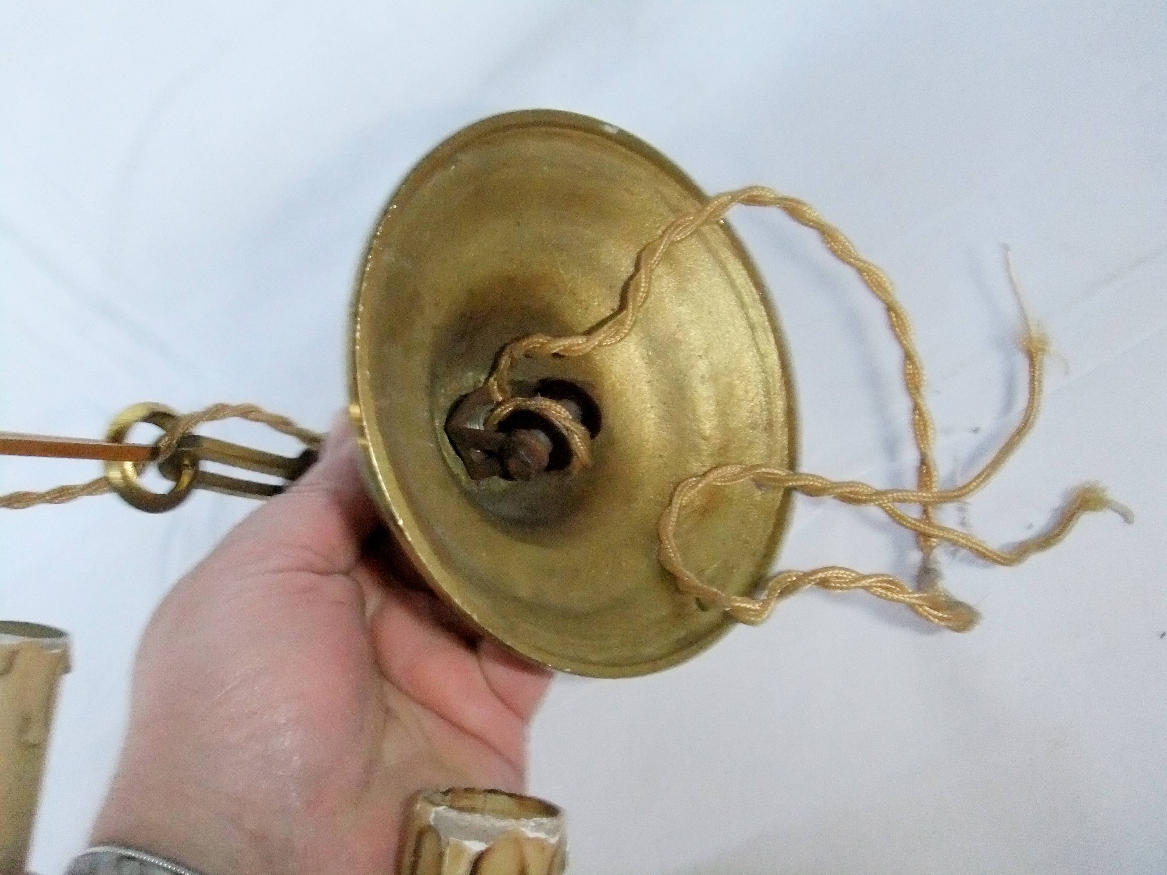 Antique Louis XVI Bronze Chandelier with acanthus quiver suspension