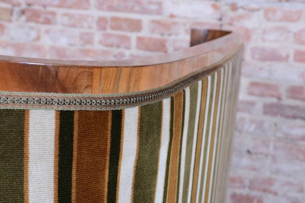 Biedermeier Seating Set in Walnut, 1830s, Set of 3