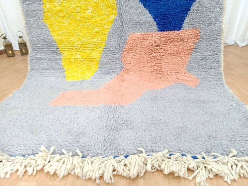 Tapis beni ouarine fait main traditionnel 250cmx150cm