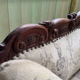 Mahogany wood/fabric bench circa 1900