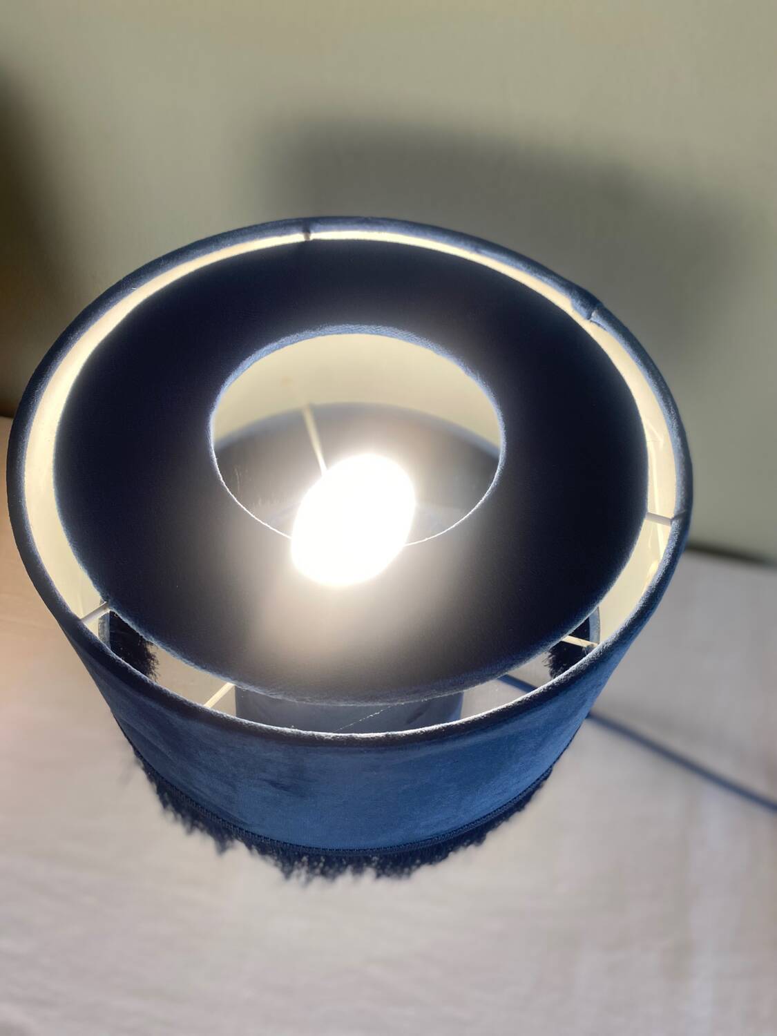 Blue velvet lamps