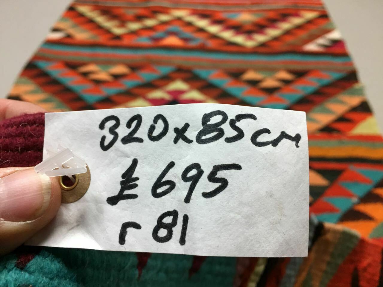 Old turkish narrow kilim runner 320x85 cm