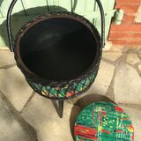 Vintage round sewing basket