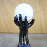 Vintage table lamp, bedside lamp, hand-shaped ceramic lamp with ball globe, side lamp