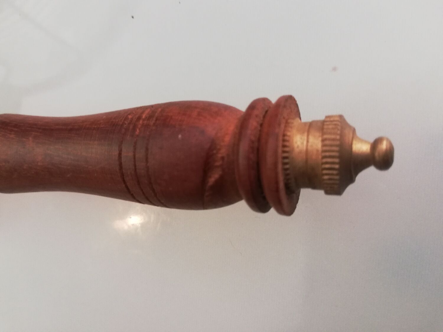 Sword-shaped letter opener paper cutter with turned wooden handle