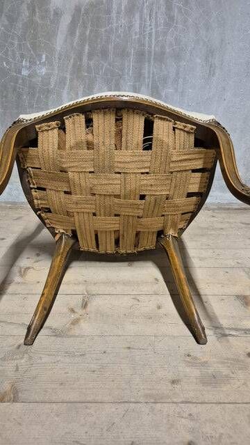 Vintage Louis XV style carved armchair with floral upholstery, 20th century, 90 × 58 cm