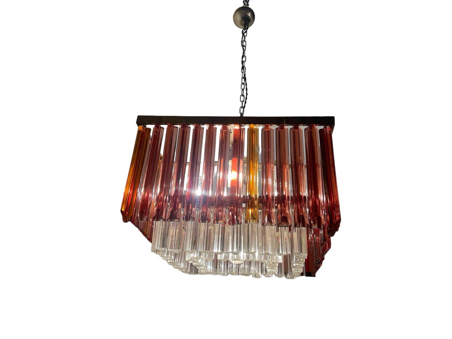 Murano Glass Prism Triedri Chandelier 1970’s